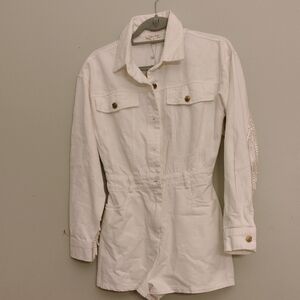 Main Strip Cream Color Romper